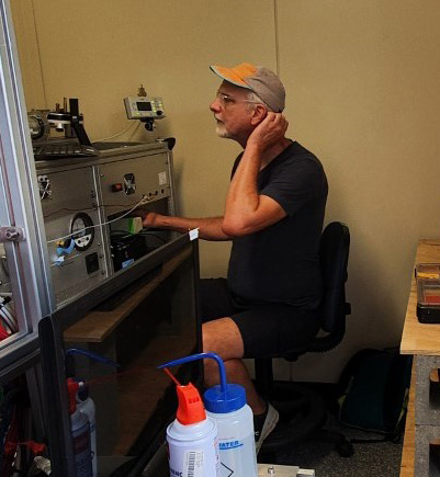 In July 2022, near Houston, Texas, Jim Smith (pictured) led an experiment to identify the chemical composition of ultrafine aerosol particles during ARM’s 2021―2022 TRacking Aerosol Convection interactions ExpeRiment (TRACER) field campaign. Photo by Paulus Bauer.